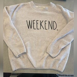 Rae Dunn Cream 'Weekend' Sweater